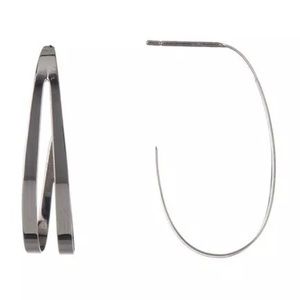 NEW Lana 14k gold black rhodium hoop Earrings